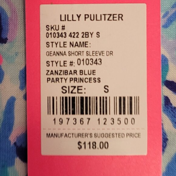 Lily Pulitzer Party Princess Blue  & Pink Cotton Dress Size Small NWT - Picture 3 of 8